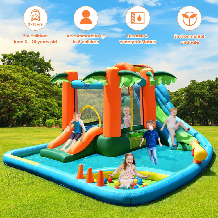 7-in-1 Inflatable Slide Bouncer with Two SlidesCostway Gallery View 3 of 6