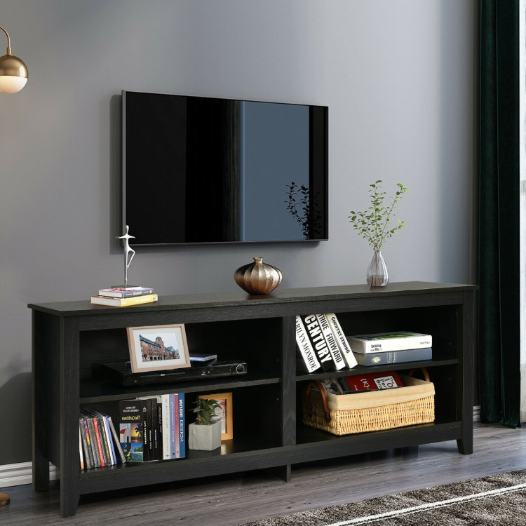 4-Cubby TV Stand for TV's up to 65 Inch with 3-Position Height Adjustable ShelfCostway Gallery View 6 of 12