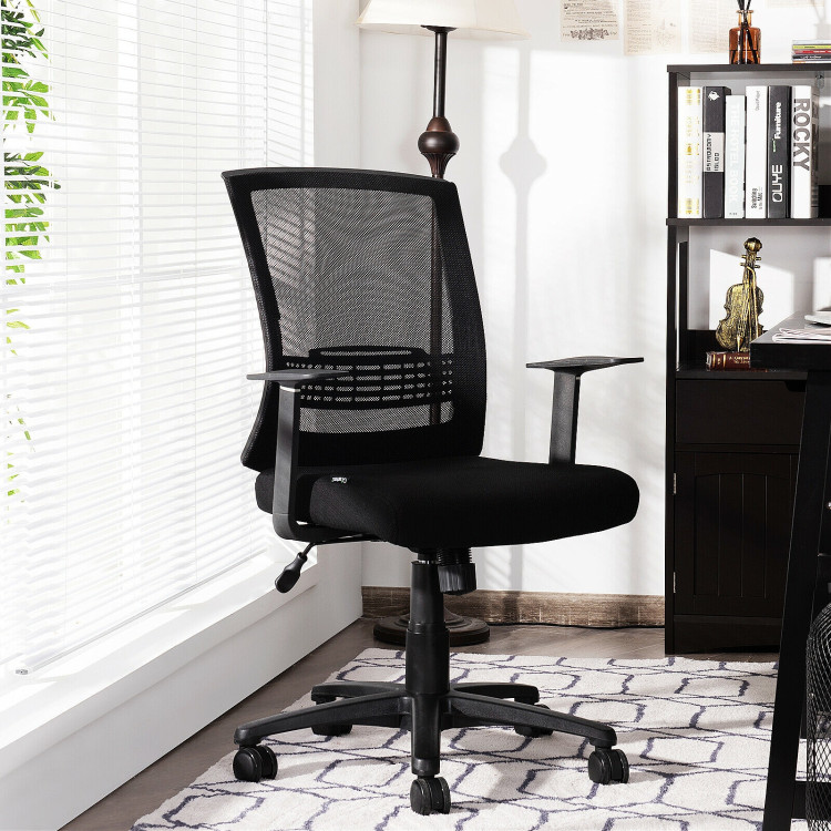 Adjustable Mid Back Mesh Office Chair with Lumbar SupportCostway Gallery View 6 of 11