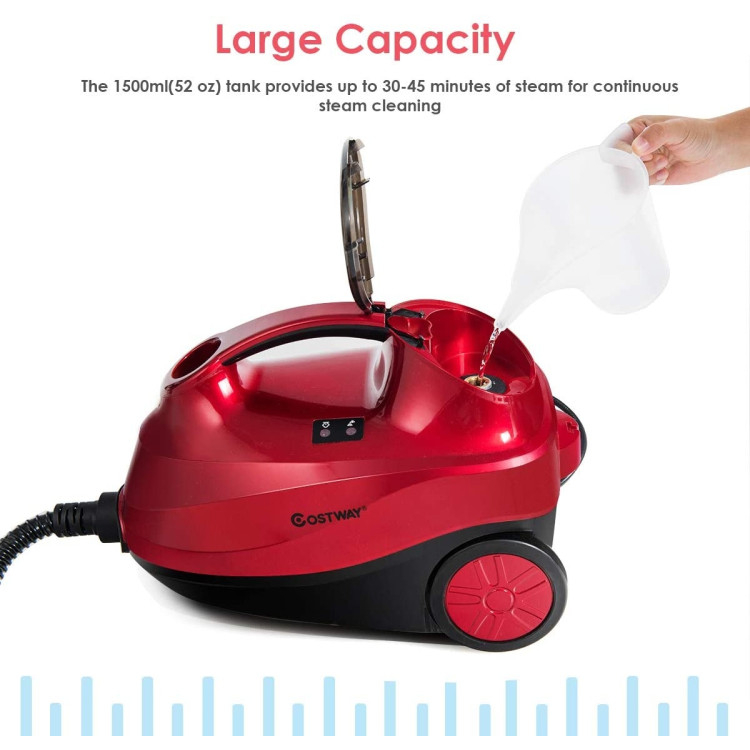 2000W Heavy Duty Multi-purpose Steam Cleaner Mop with Detachable Handheld Unit-RedCostway Gallery View 6 of 9