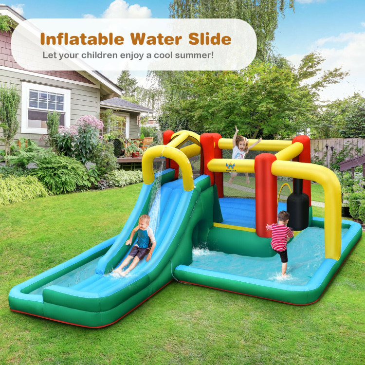 Slide Water Park Climbing Bouncer Pendulum Chunnel Game without Air-blowerCostway Gallery View 6 of 12