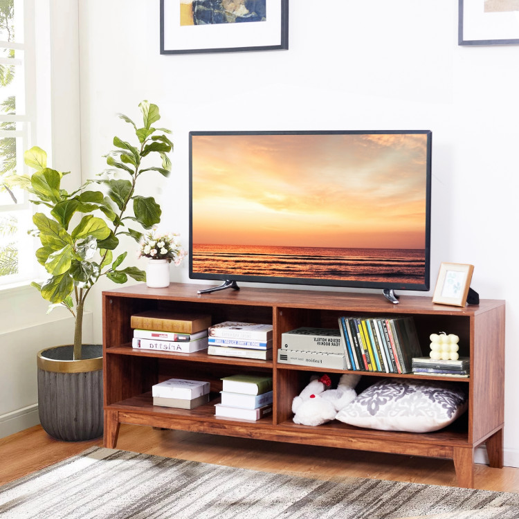 58 Inch Modern Entertainment Media Center Wood TV Stand-WoodCostway Gallery View 1 of 12