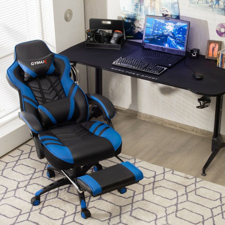 Adjustable Gaming Chair with Footrest for Home Office-BlueCostway Gallery View 6 of 12