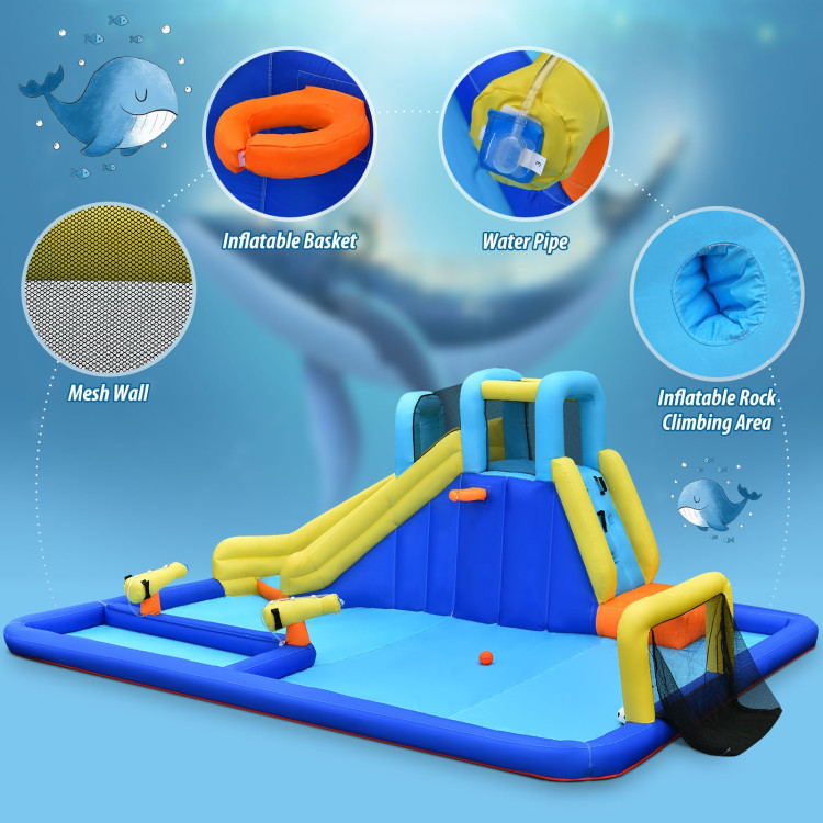 6-in-1 Inflatable Water Slide Jumping House without BlowerCostway Gallery View 3 of 15