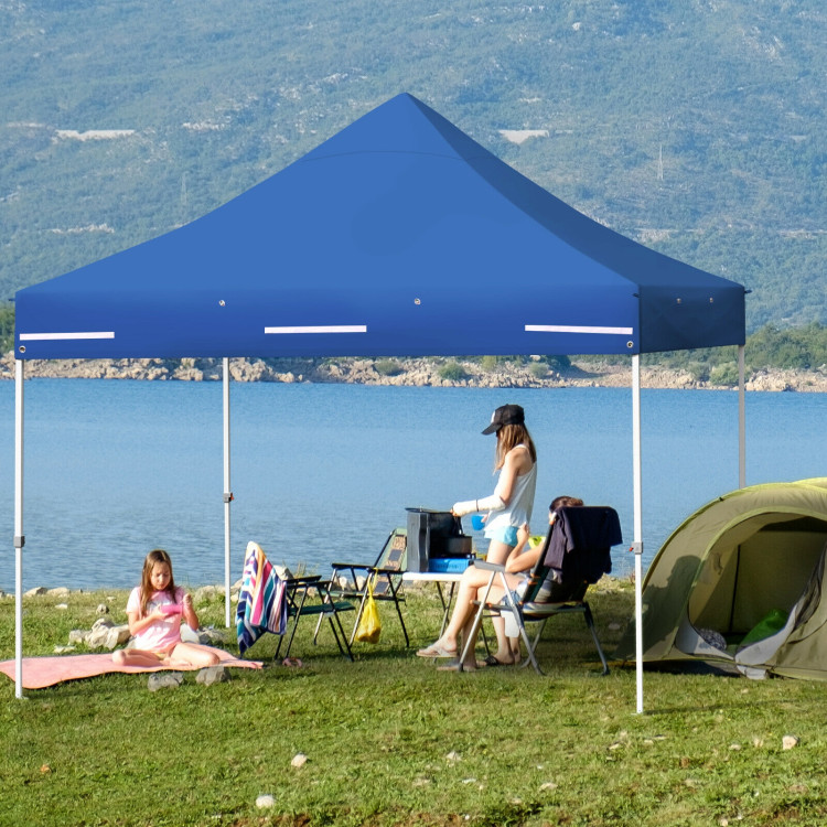 10 x 10 Feet Pop up Gazebo with 4 Height and Adjust Folding Awning-BlueCostway Gallery View 2 of 13