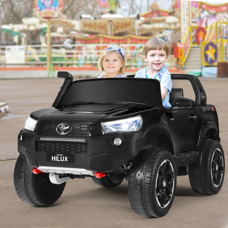 2*12V Licensed Toyota Hilux Ride On Truck Car 2-Seater 4WD with Remote Painted BlackCostway Gallery View 6 of 12