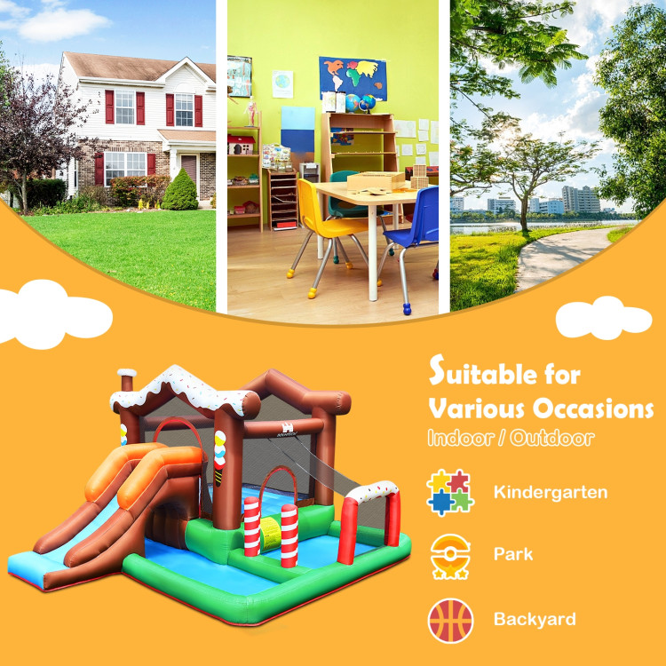 Kids Inflatable Bounce House Jumping Castle Slide Climber Bouncer Without BlowerCostway Gallery View 5 of 12