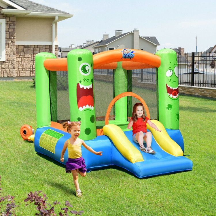 Inflatable Castle Bounce House Jumper Kids Playhouse with Slider - Gallery View 2 of 8