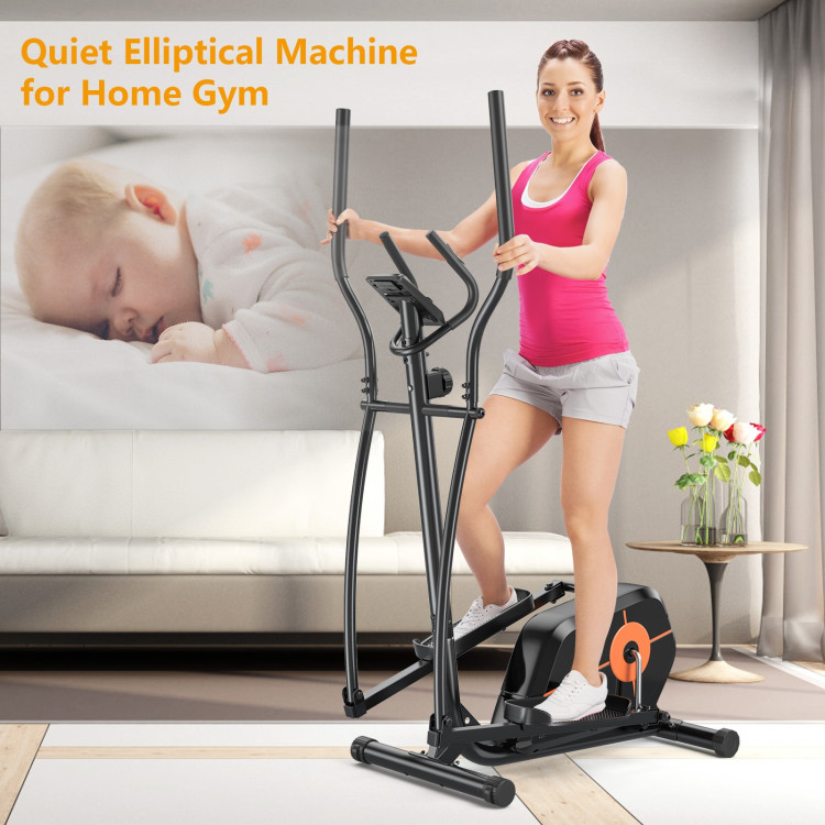 Elliptical Exercise Machine Magnetic Cross Trainer with LCD Monitor Costway Gallery View 8 of 11