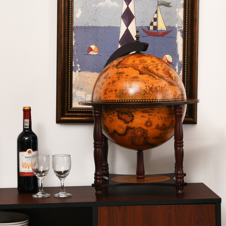  23 Inch Globe Wine Bar Stand for Dining Room and Living Room-CoffeeCostway Gallery View 7 of 12