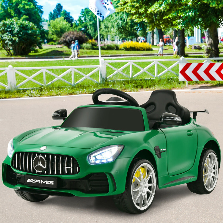 12V Licensed Mercedes Benz Kids Ride-On Car with Remote Control-GreenCostway Gallery View 7 of 13