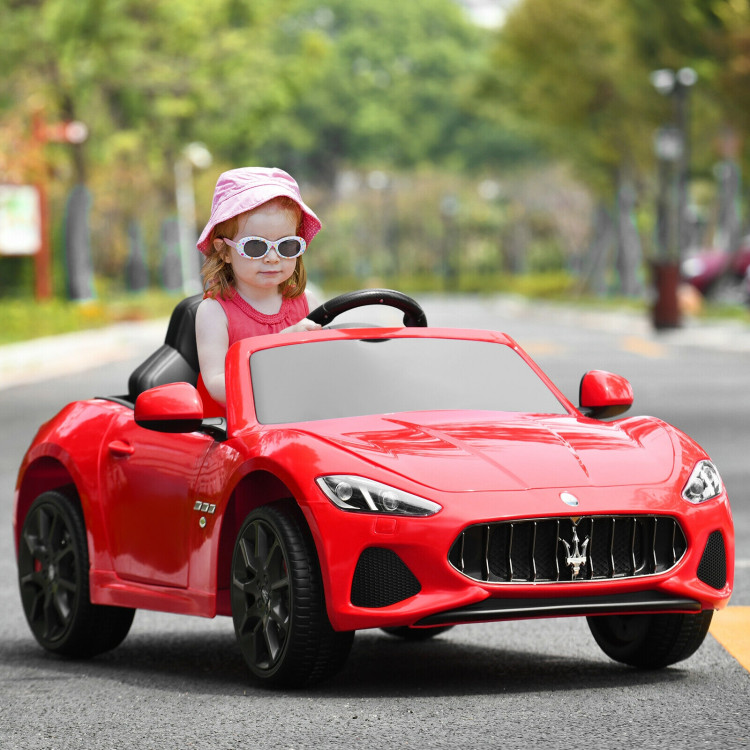 12V Kids Ride On Car Licensed Maserati GranCabrio with Remote Control-RedCostway Gallery View 1 of 11