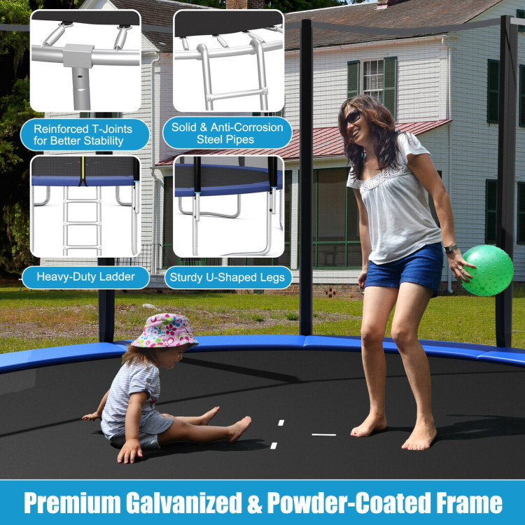 8/10/12/14/15/16 Feet Outdoor Trampoline Bounce Combo with Safety Closure Net Ladder-8 ftCostway Gallery View 9 of 11