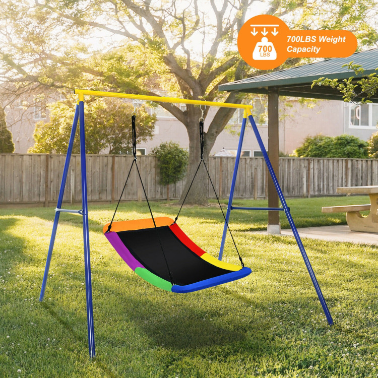 700lb Giant 60 Inch Skycurve Platform Tree Swing for Kids and Adults-MulticolorCostway Gallery View 6 of 12
