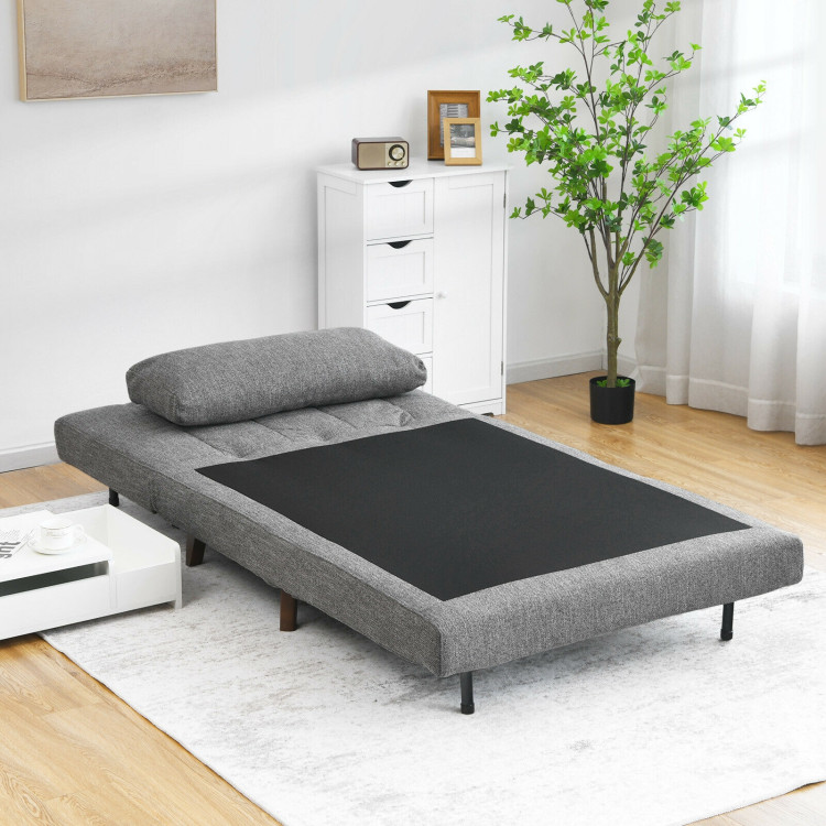 3 Position Folding Convertible Sofa Bed with Pillow-GrayCostway Gallery View 6 of 11