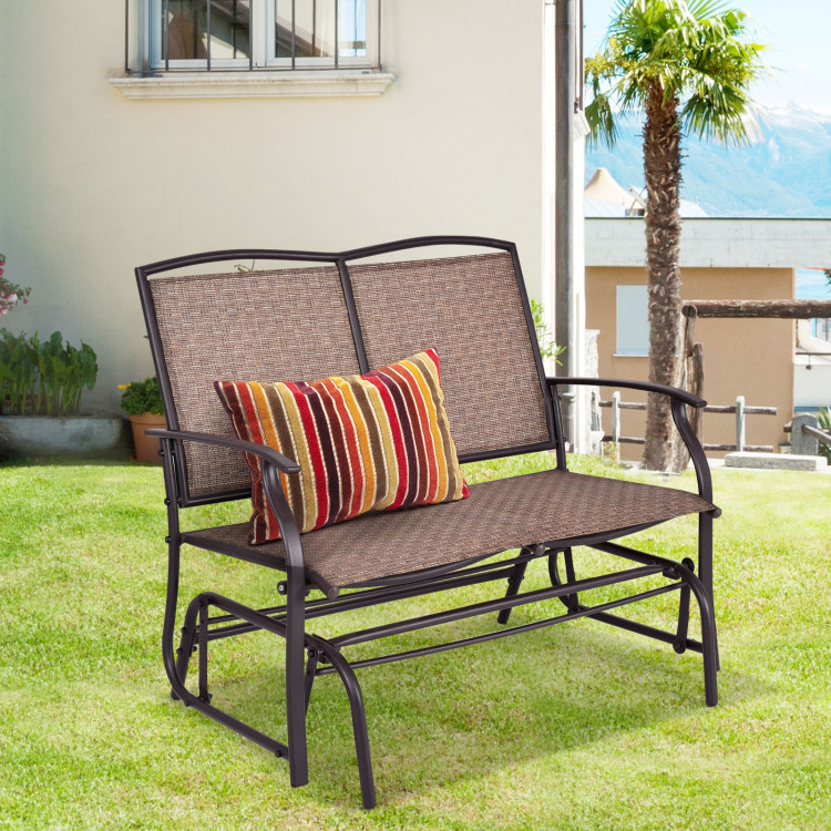 Iron Patio Rocking Chair for Outdoor Backyard and LawnCostway Gallery View 6 of 10