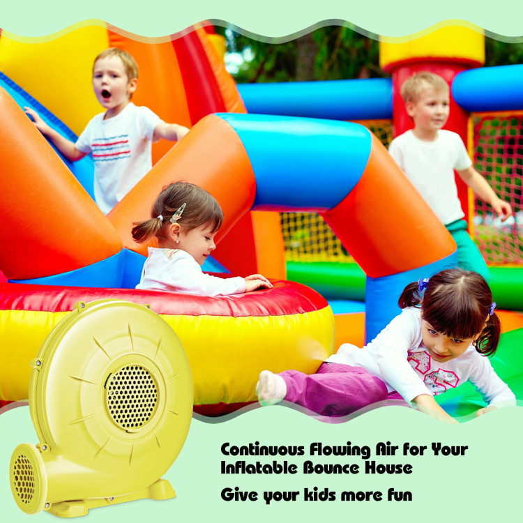 350 Watt 0.5 HP Air Blower Pump Fan for Inflatable Bounce House and Bouncy Castle-YellowCostway Gallery View 2 of 9