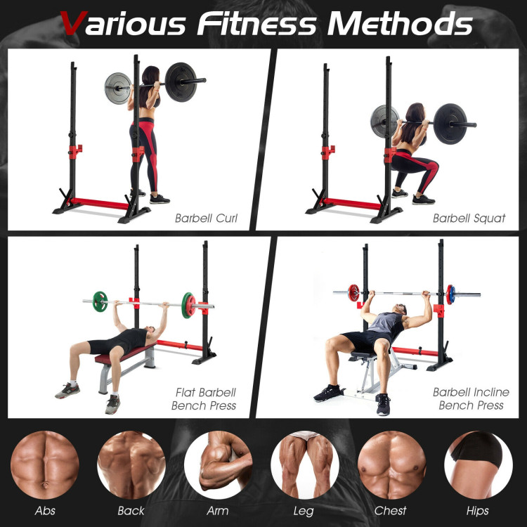 Adjustable Squat Rack Stand for Home Gym FitnessCostway Gallery View 6 of 10