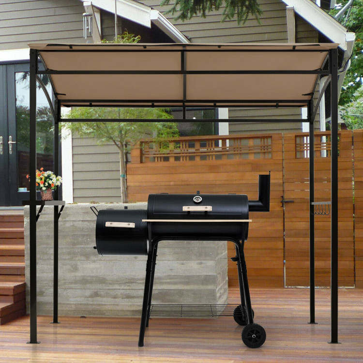 7 x 4.5 Feet Grill Gazebo Outdoor Patio Garden BBQ Canopy Shelter-BrownCostway Gallery View 8 of 10