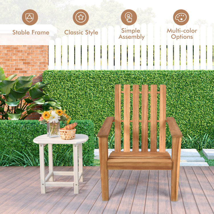 Outdoor Durable Patio Acacia Wood Adirondack Lounge Armchair-NaturalCostway Gallery View 2 of 10