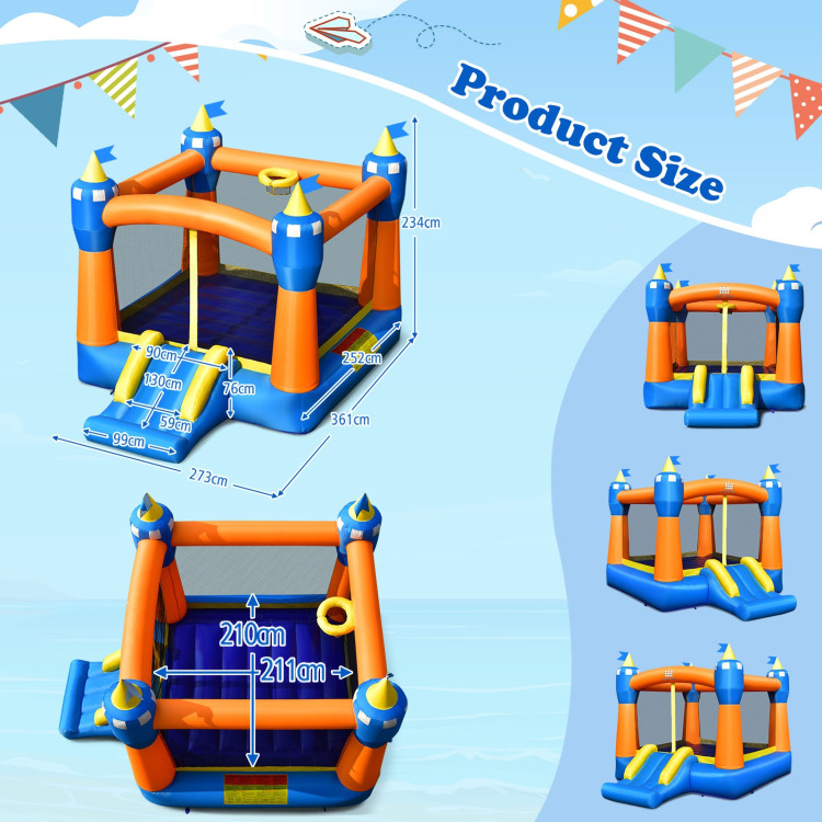 Kids Inflatable Bounce House Magic Castle with Large Jumping Area without BlowerCostway Gallery View 4 of 7