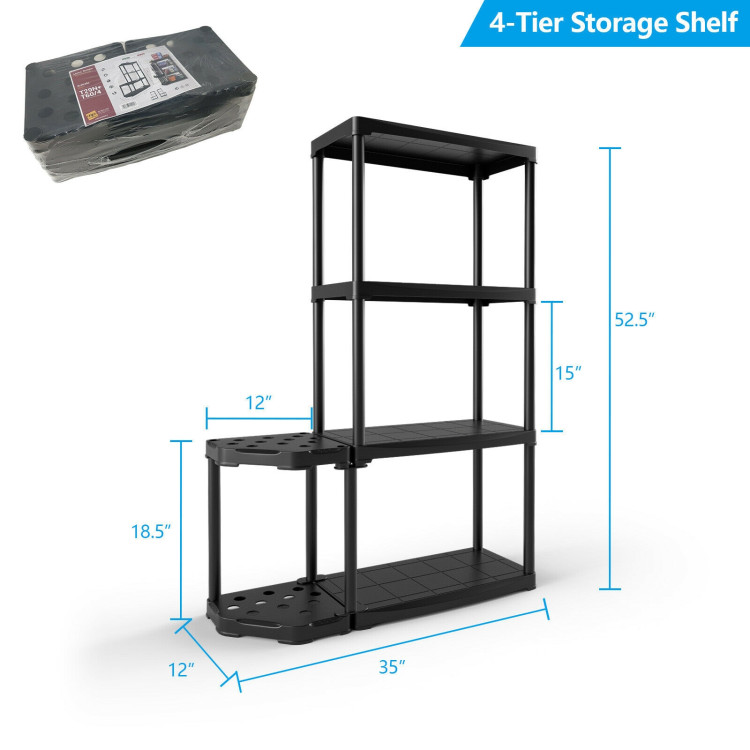 4-Tier Storage Shelf with 2-Tier Organizer for Tool - Costway