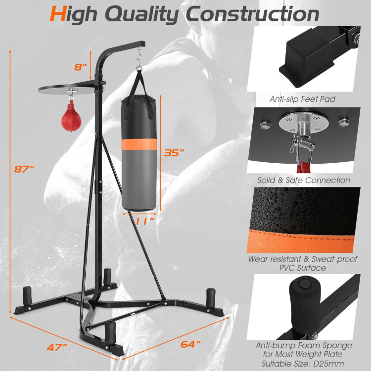 Heavy Duty Boxing Punching Stand With Heavy BagCostway Gallery View 4 of 10