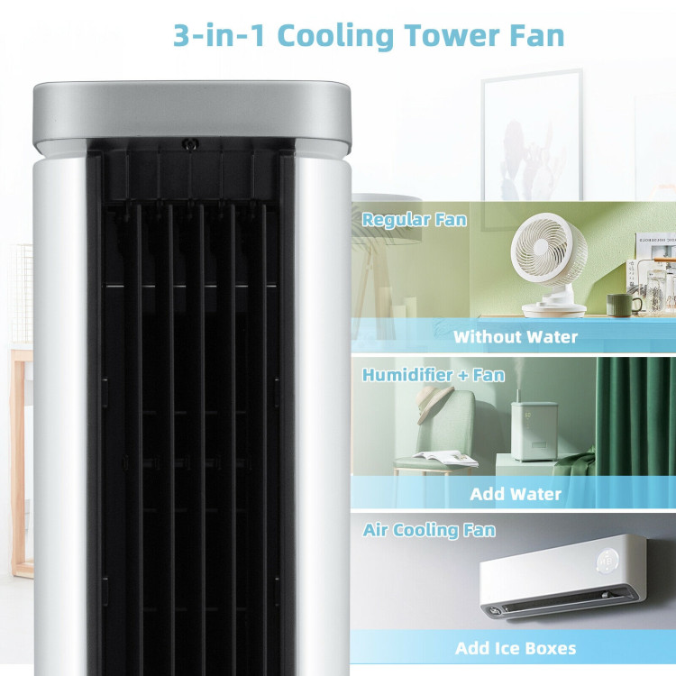 3-In-1 Portable Evaporative Air Cooler with Timer-WhiteCostway Gallery View 11 of 11