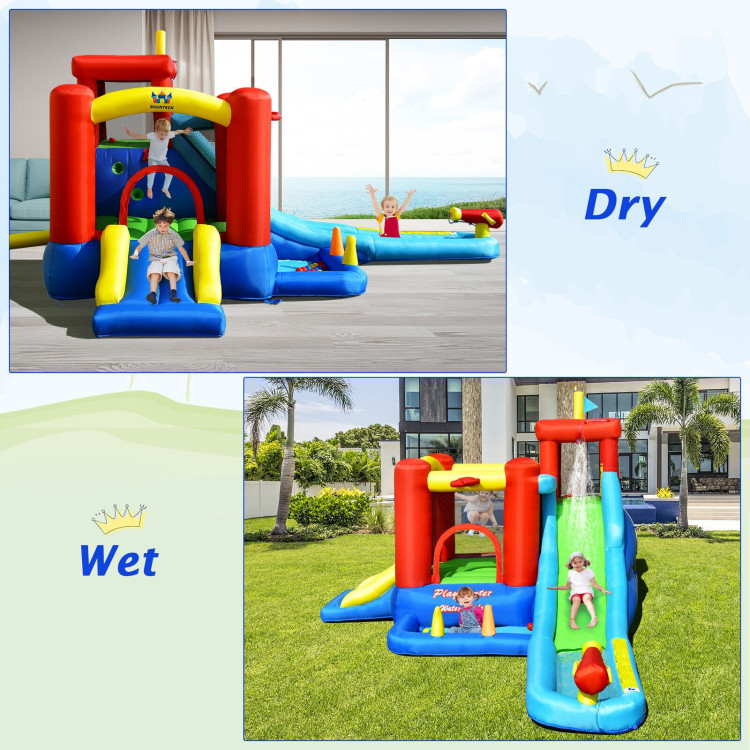 9-in-1 Inflatable Kids Water Slide Bounce House without BlowerCostway Gallery View 7 of 11