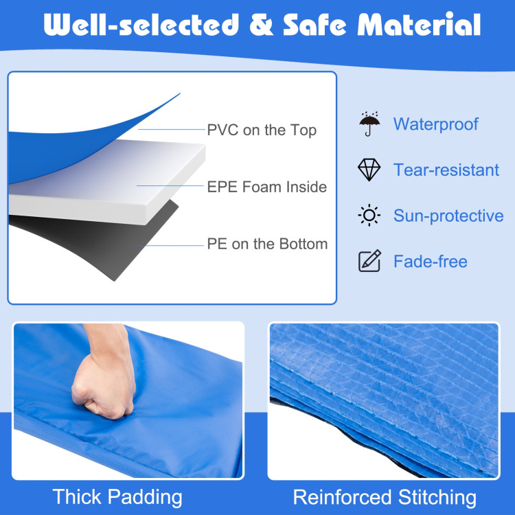 10 Feet Universal Spring Cover Trampoline Replacement Safety Pad-BlueCostway Gallery View 5 of 10