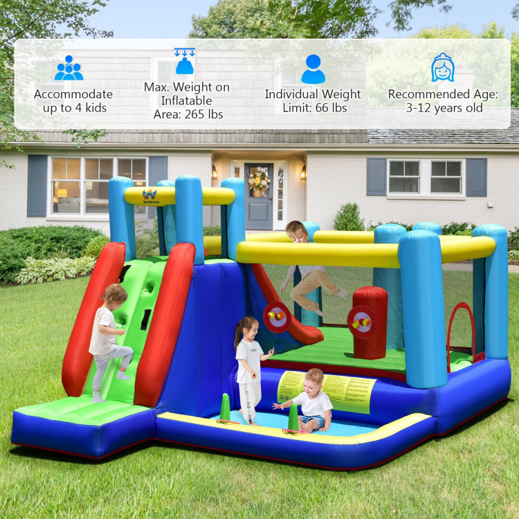 8-in-1 Kids Inflatable Bounce House with Slide without BlowerCostway Gallery View 2 of 10