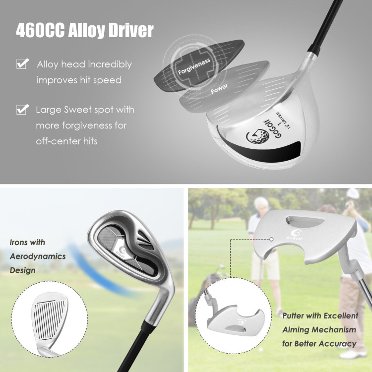 10 Pieces Womens Complete Golf Club Set with Alloy DriverCostway Gallery View 5 of 10