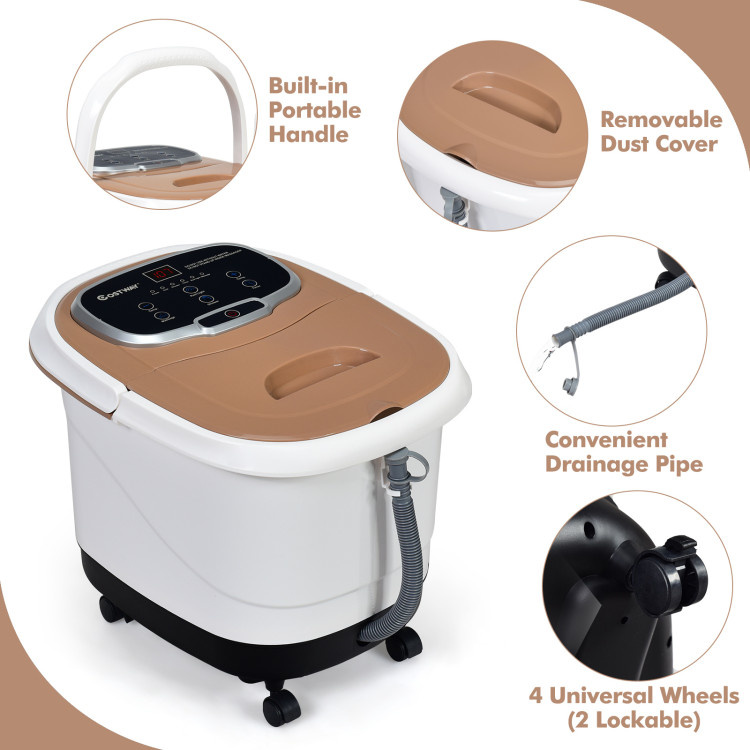 Portable All-In-One Heated Foot Bubble Spa Bath Motorized Massager-CoffeeCostway Gallery View 5 of 10