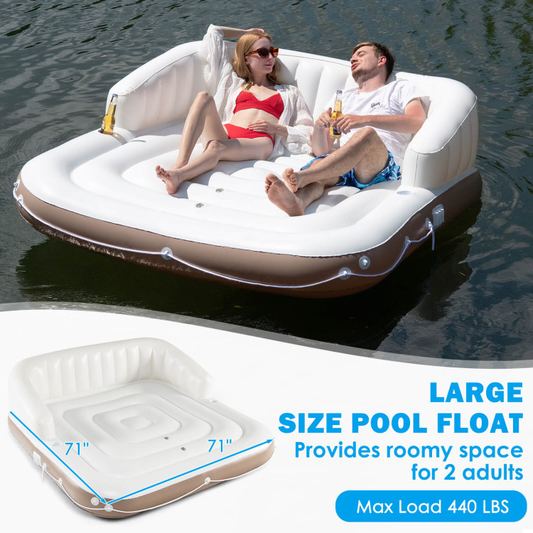 Inflatable Pool Float Lounge Swimming RaftCostway Gallery View 10 of 11