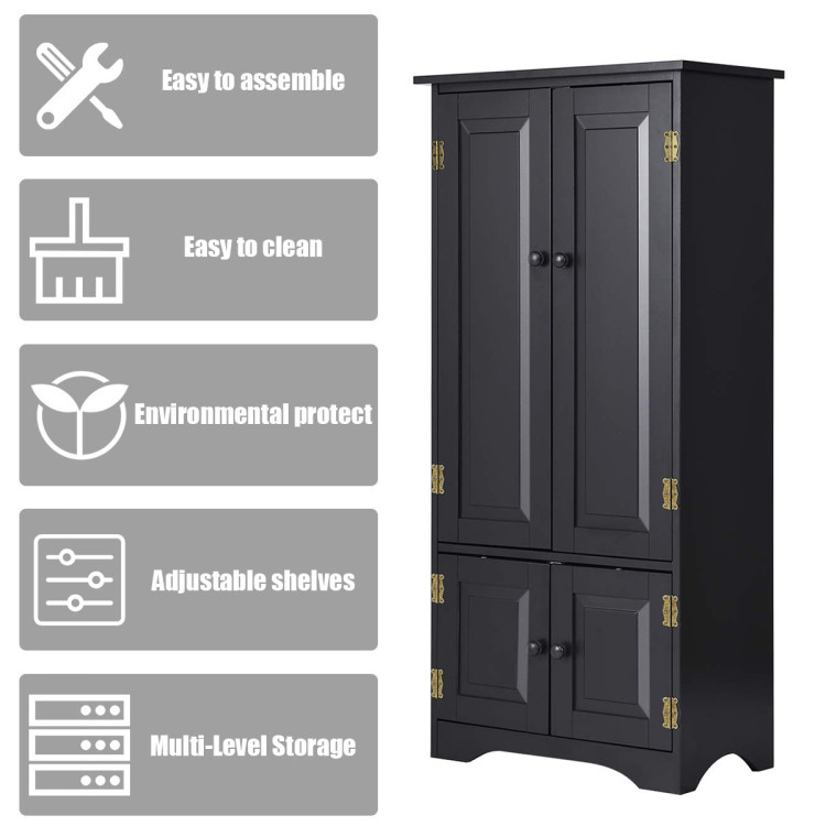 Accent Floor Storage Cabinet with Adjustable Shelves and Antique 2-Door ...
