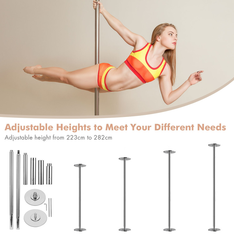 45mm Portable and Adjustable Professional Spinning Dance Stripper PoleCostway Gallery View 7 of 9