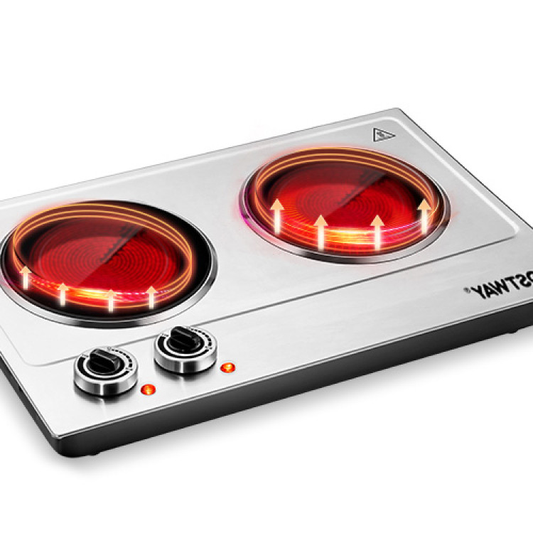 1800W Stainless Steel Infrared Cooktop with Non-slipping Feet and Adjustable TemperatureCostway Gallery View 1 of 13
