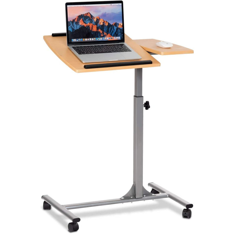 Adjustable Laptop Desk With Stand Holder And WheelsCostway Gallery View 3 of 9