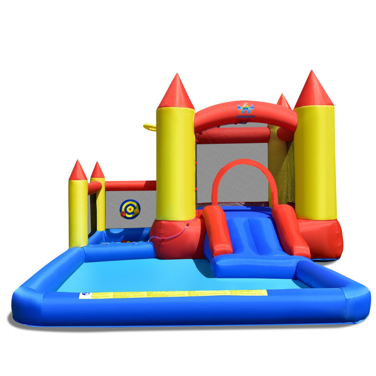 Inflatable Water Slide Castle Kids Bounce House with 480W BlowerCostway Gallery View 9 of 12
