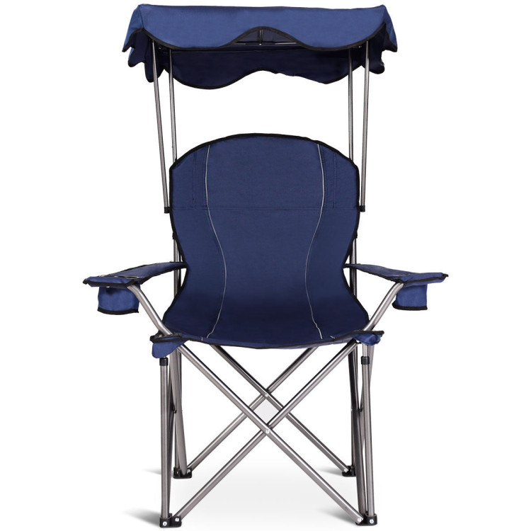 Portable Folding Beach Canopy Chair with Cup Holders-BlueCostway Gallery View 7 of 10