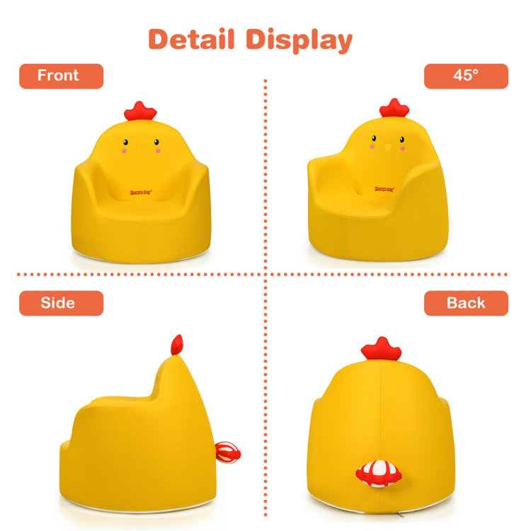 Kids Cartoon Sofa Seat Toddler Children Armchair Couch-YellowCostway Gallery View 11 of 12