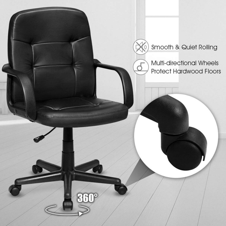 Ergonomic Mid-back Executive Office Chair Swivel Computer ChairCostway Gallery View 5 of 8