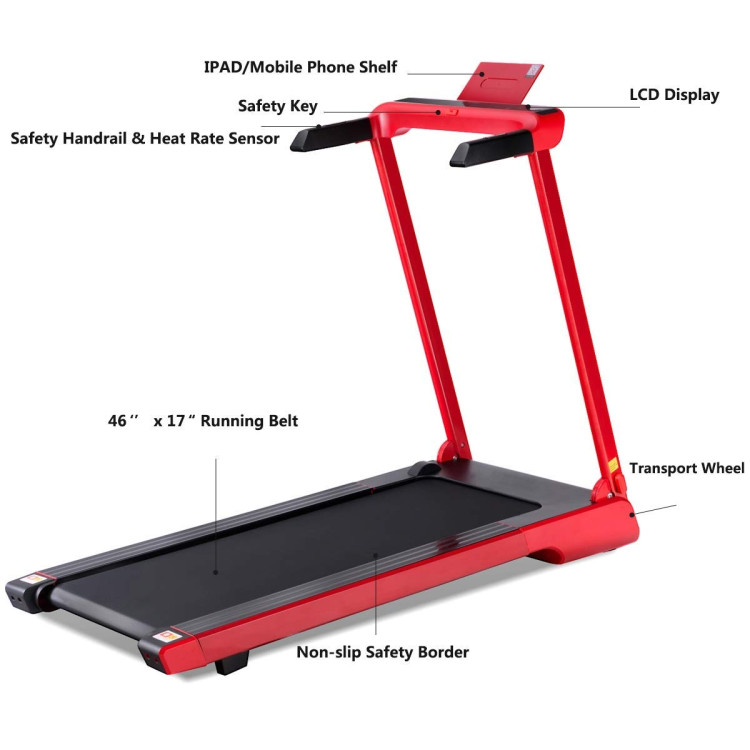 2.25 HP Folding Electric Treadmill with LED DisplayCostway Gallery View 19 of 21