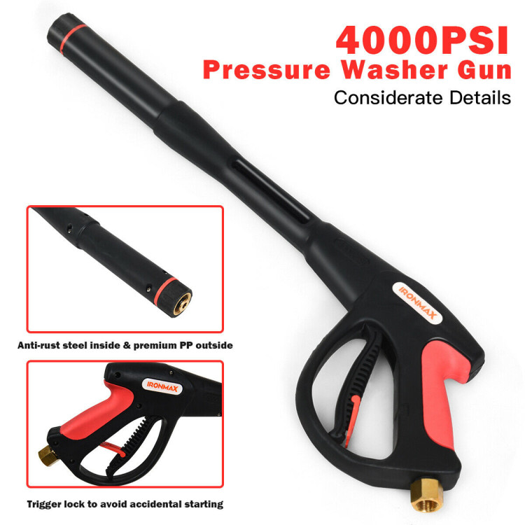 4000 PSI Pressure Washer Gun with 20-Inch Extension Wand LanceCostway Gallery View 5 of 11