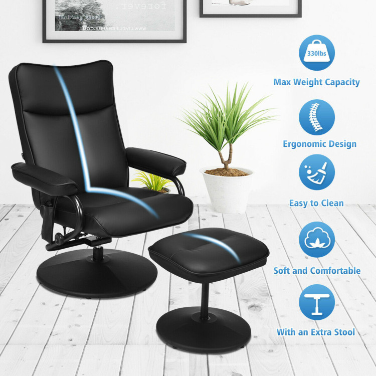 Electric Massage Recliner Chair with Ottoman and Remote ControlCostway Gallery View 5 of 10