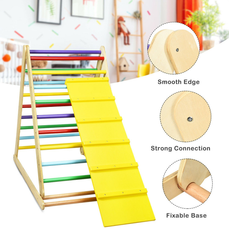 Foldable Wooden Climbing Triangle Indoor Home Climber LadderCostway Gallery View 9 of 9