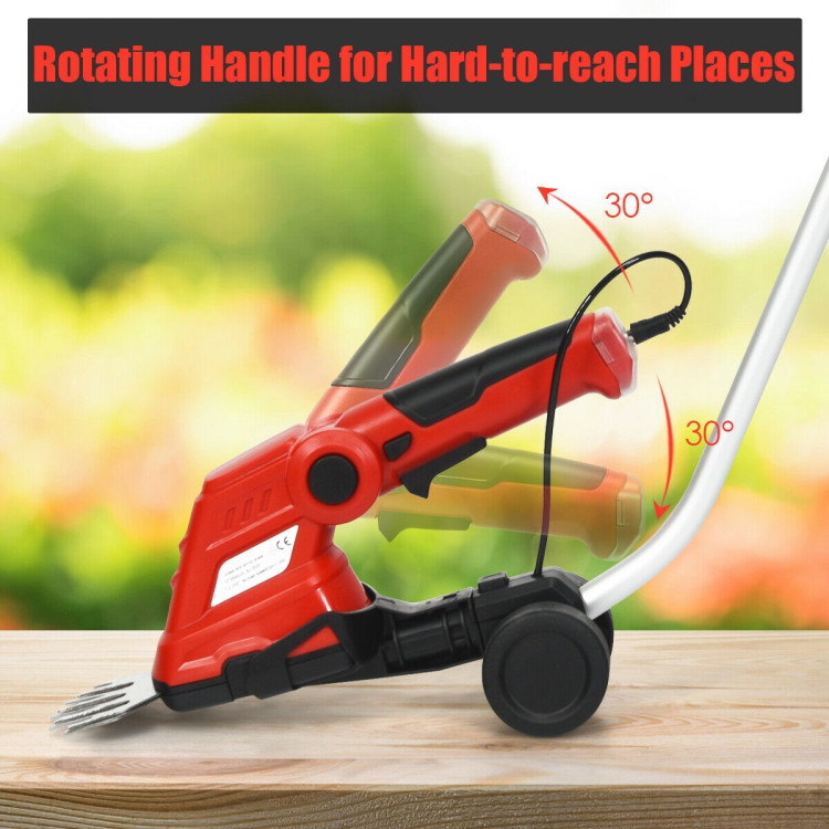 7.2V Cordless Grass Shear with Extension Handle and Rechargeable BatteryCostway Gallery View 10 of 12