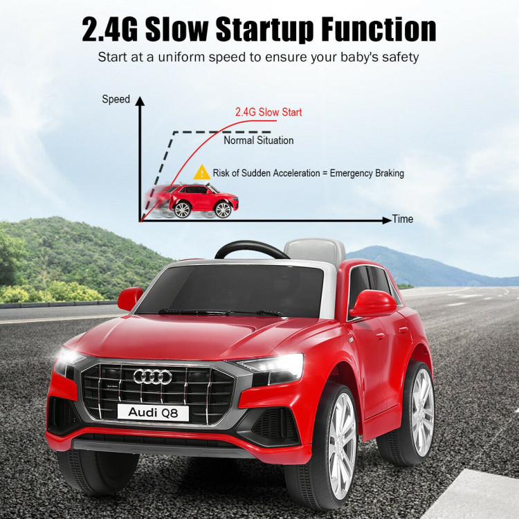 12 V Licensed Audi Q8 Electric Kids Ride On Car with 2.4G Remote Control for Boys and Girls-RedCostway Gallery View 3 of 11