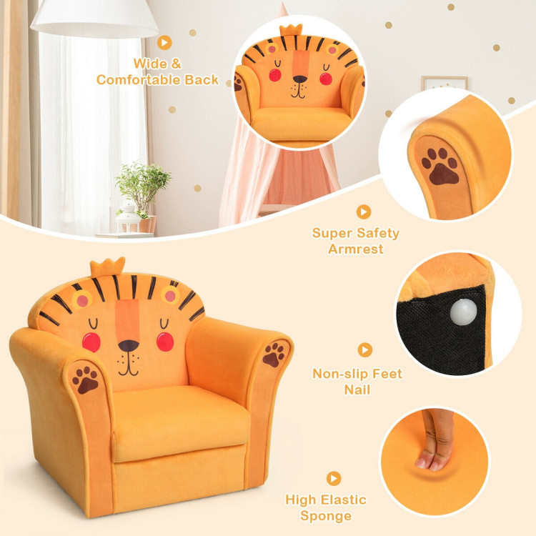 Kids Armrest Lion Upholstered SofaCostway Gallery View 9 of 9