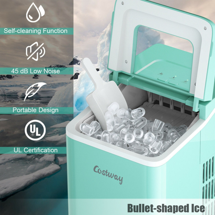 Electric Portable Ice Cube Maker Countertop 26lbs/day w/ Self Cleaning  Function